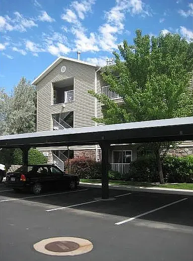 View of covered parking lot