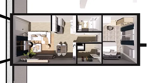 Floor plan One Bedroom, One Bathroom