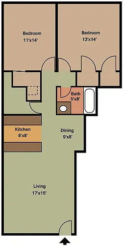 Floor plan Arapahoe Village 2-Bedroom