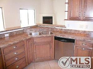 View of sink and work area