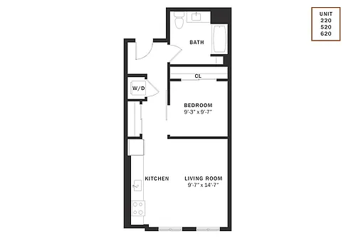Floor plan Coen North Urban 1 Bedroom U4