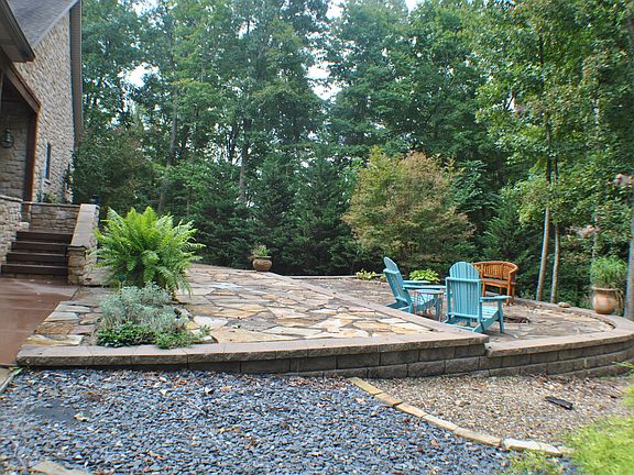 two tier stone patio