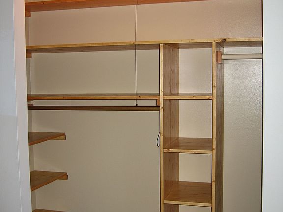 The master closet (the 2nd bedroom has the mirror image of this design).