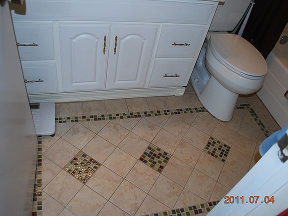 custom floor in master bath