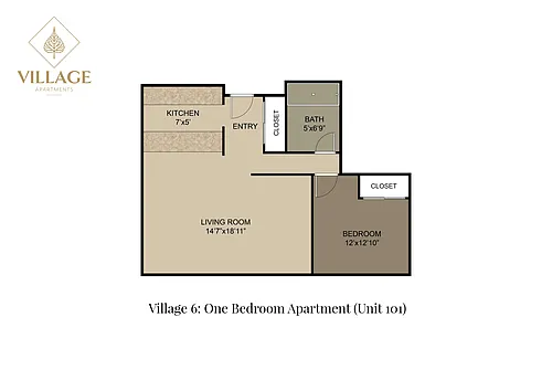 Floor plan One Bedroom 6-01