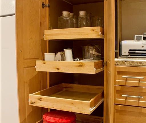 Kitchen Pantry with Slide Outs