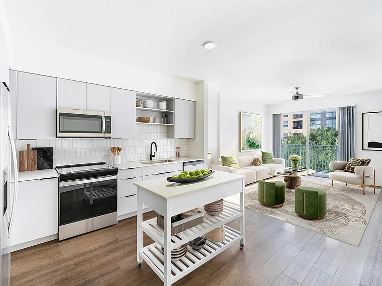 Light and dark kitchen and bathroom finish options let you tailor your space, all within easy reach of Tampa's Encore District.