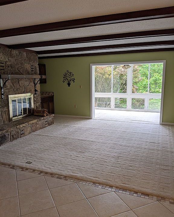 Dining room opens to den 