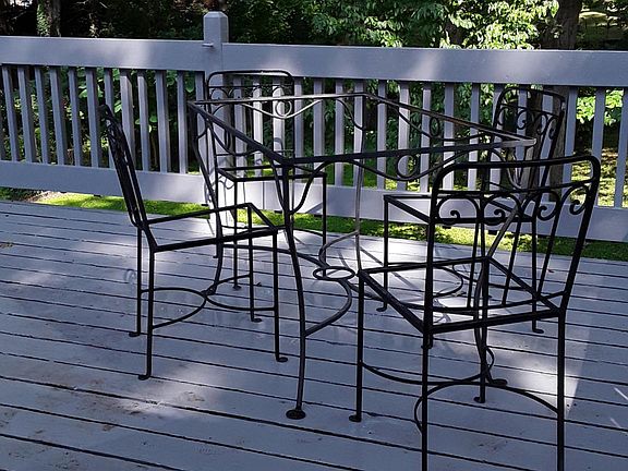 Wrought Iron dining set for deck included