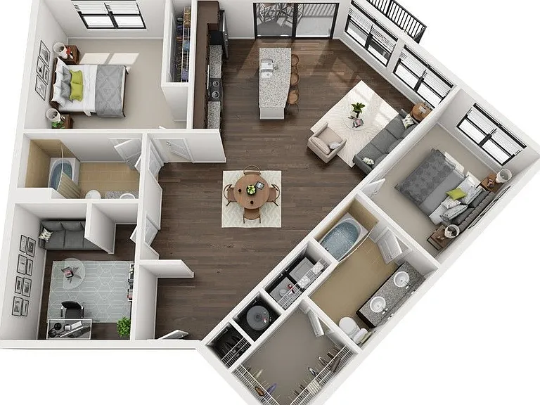 The Four - B5 - 2 Beds - 2 Baths - 1266 Sq. ft.