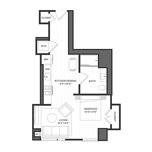 Floor plan Convertible Studio-C2