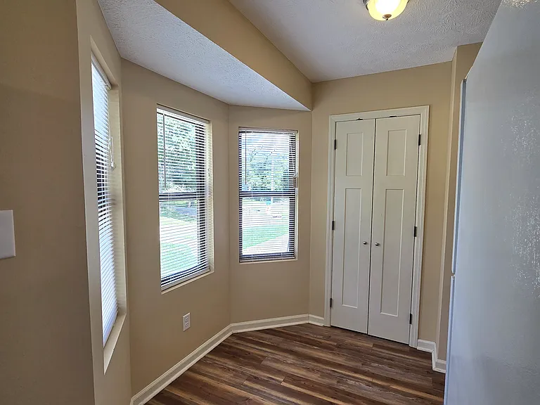 Dining space with large pantry.