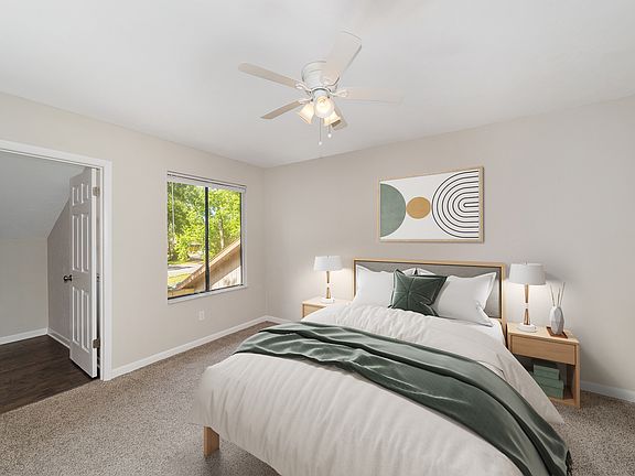 Virtually staged bedroom