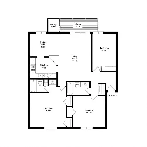 Floor plan D1p - Renovated