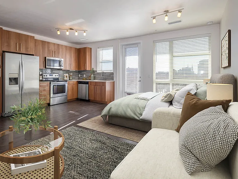 Studio with Balcony and Hard Surface Flooring