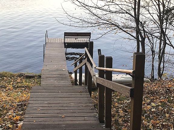 Stairs to pier and raft