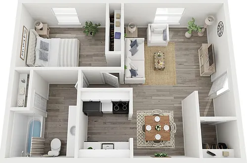 Floor plan 1 Bed, 1 Bath