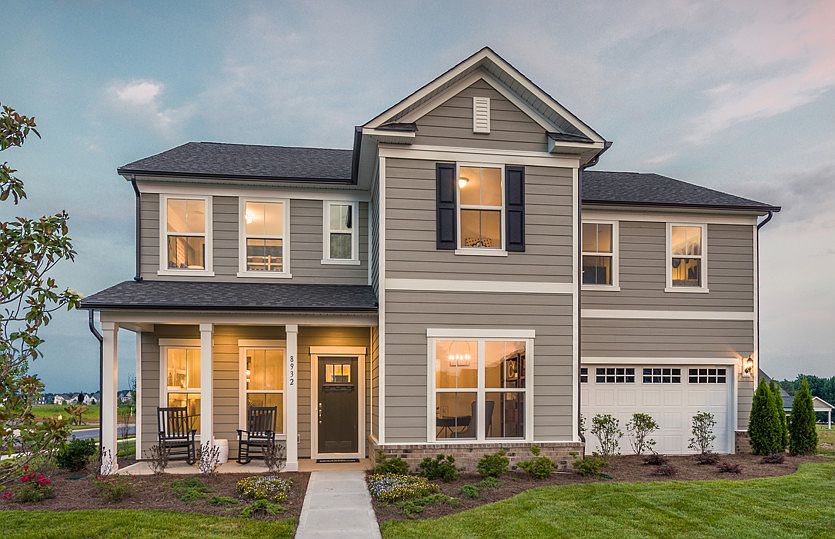 Riverview, a two story home w covered front porch with Home Exterior LC2G