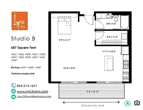 Floor plan Studio B