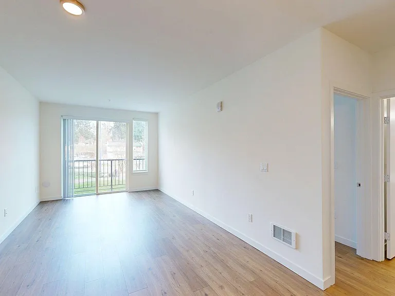 Apartment Living Room with Wood-Style Flooring.