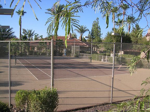 Tennis court next to condo
