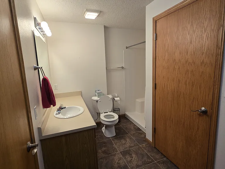 downstairs bathroom. Storage room to left