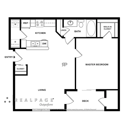 Floor plan A1 - 1 Bedroom - Starting at $1220