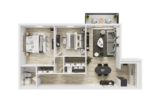 Floor plan 2 Bedroom 1 Bath