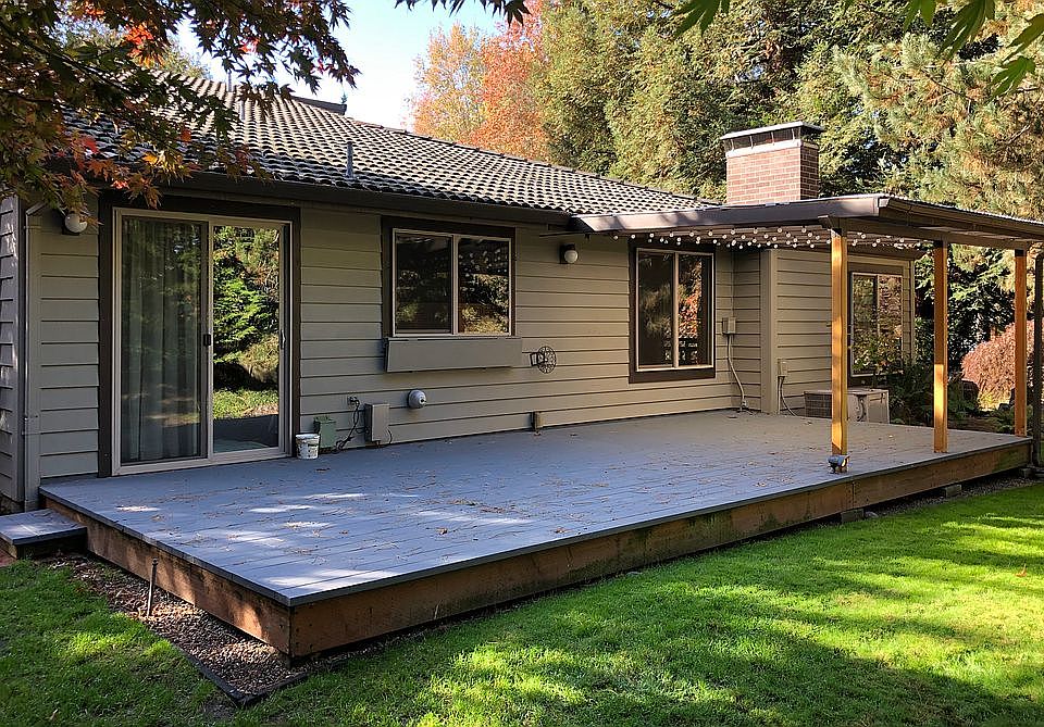 Large partially covered deck
