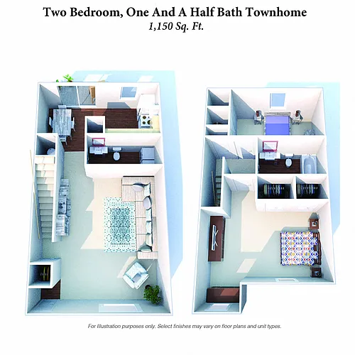 Floor plan 2 Bedroom Townhome