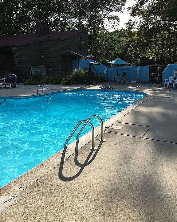 Pool across driveway