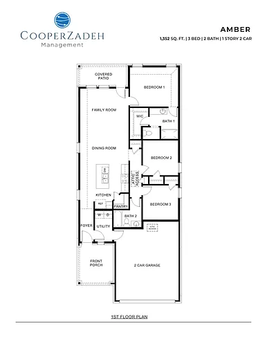 Floor plan 3 Bedrooms and 2 bathrooms