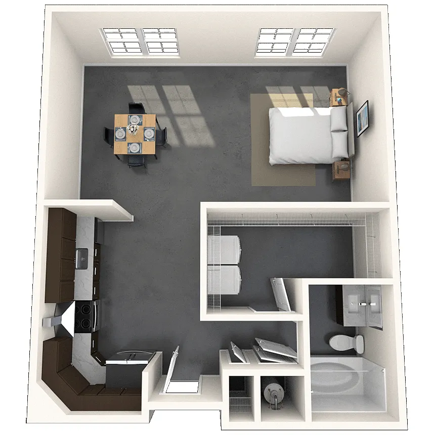 Floor plan Loft 0x1 713-1080 SF