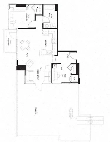 Floor plan 1AA Den w Terrace Renovation 2