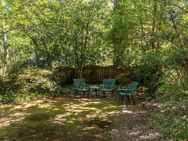 Seating on private terrace.