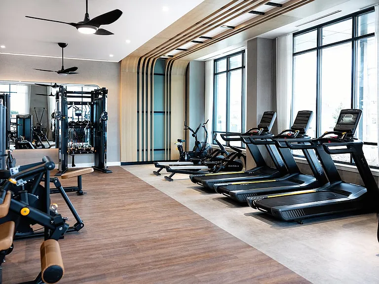 State-of-the-art fitness center with strength and cardio equipment