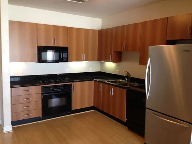 East Village 5th floor View 1Bd 1Ba 1Parking, Wood (Bamboo) Flooring — Photo 1