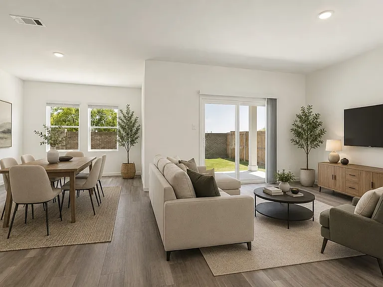 Dining and Living areas - virtually staged