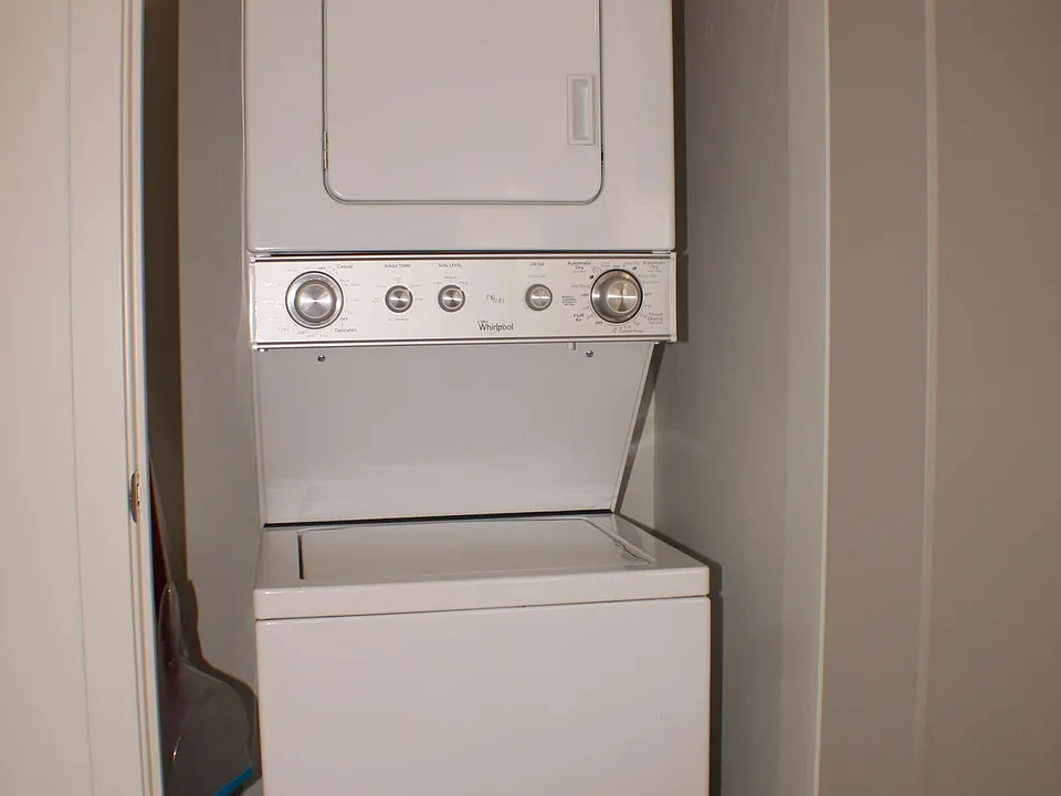 Stacked washer and dryer