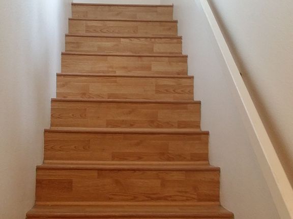Stairs leading up to the living area