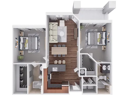 Floor plan 2x2 1135 sqft Avanti Reno