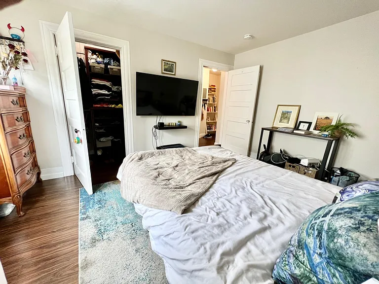 Bedroom 1 with closet open
