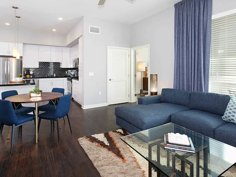 Living Room and Kitchen with Hard Surface Flooring