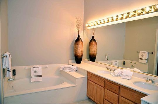 Lg master bath with separate tub and shower