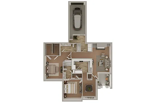 Floor plan 2 Bedroom 2 Bath