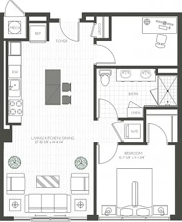 One Bedroom Den 1D-2 Juliet One Bedroom Den 1D-2 Juliet