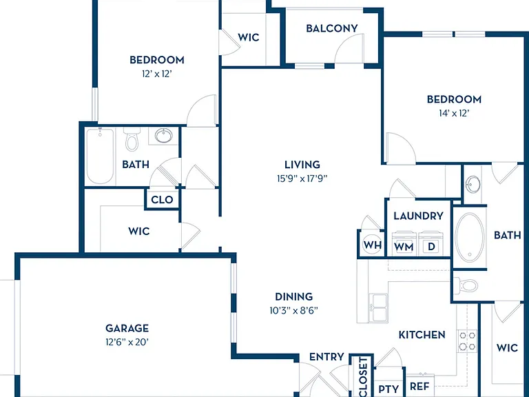 2 Bedroom | 2 Bath | 1332 SF | Renovated | Attached Garage 2 Bedroom | 2 Bath | 1332 SF | Renovated | Attached Garage
