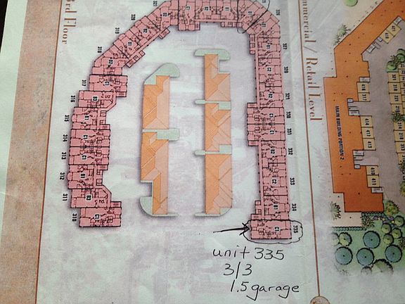 Unit is circled. End unit close to pool