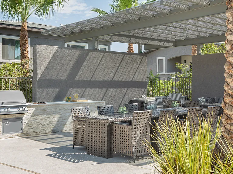 Fire up the grill and enjoy outdoor dining with friends.