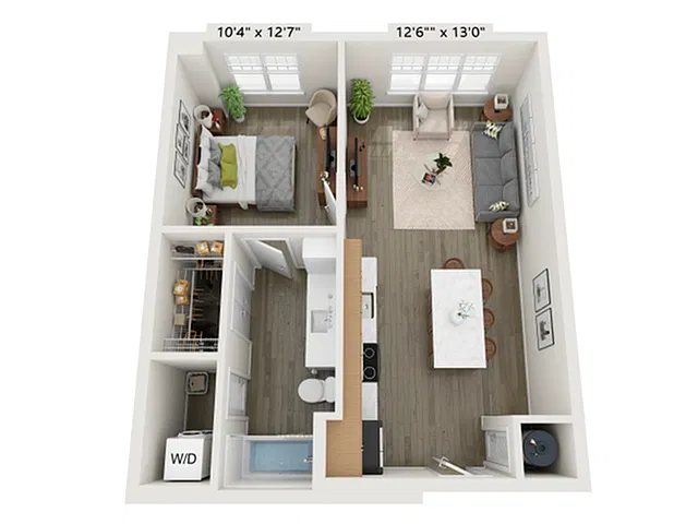 Floor plan 1x1B